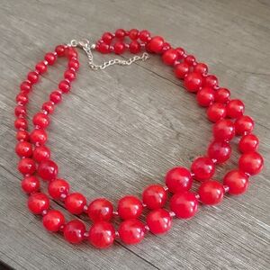 Elegant Red Beaded Necklace